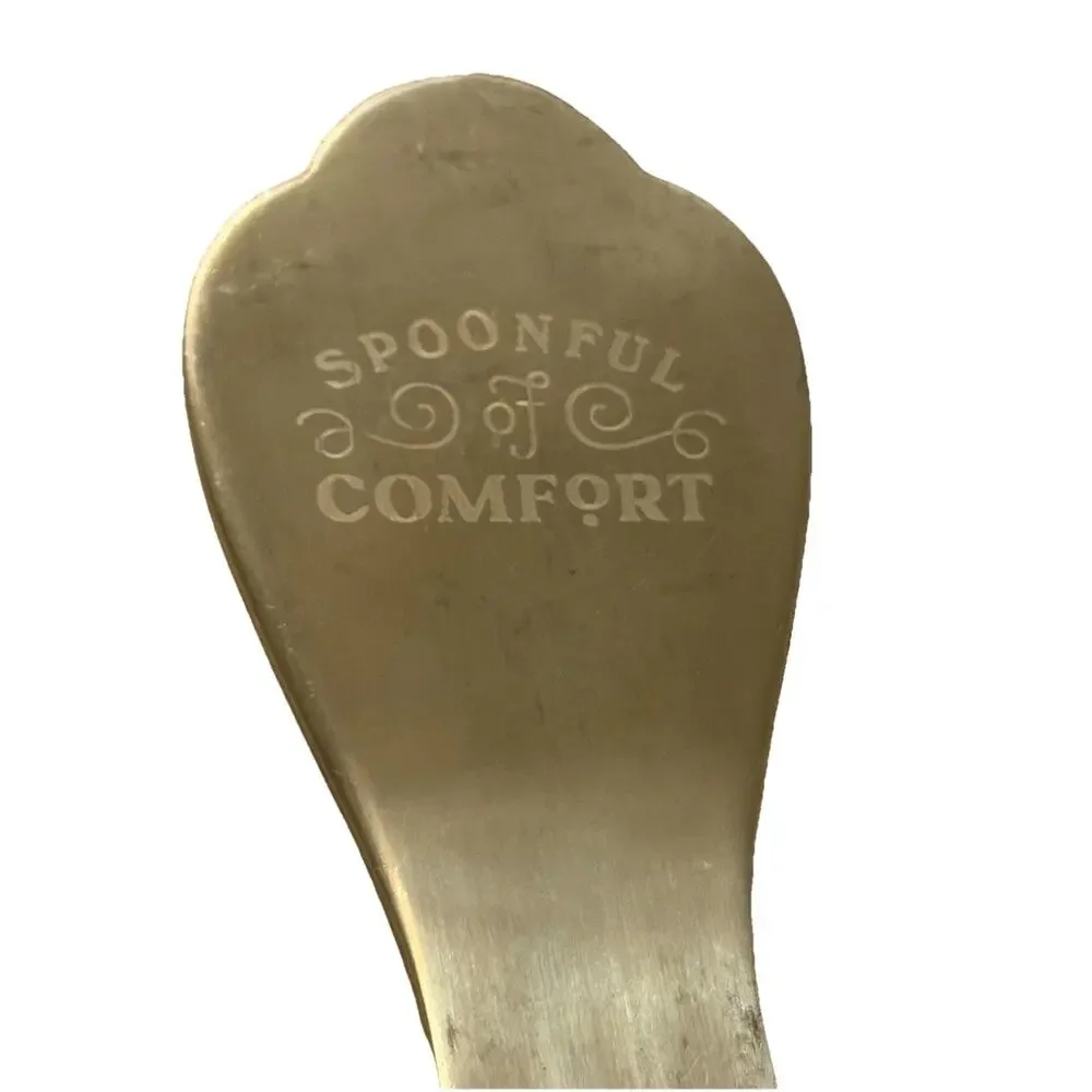 Vintage SPOONFUL OF COMFORT Metal Serving Ladle 8” Handle Soup Chili 3379-60